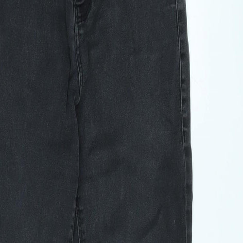 Dorothy Perkins Womens Grey Cotton Blend Tapered Jeans Size 4 L26.5 in Regular Zip
