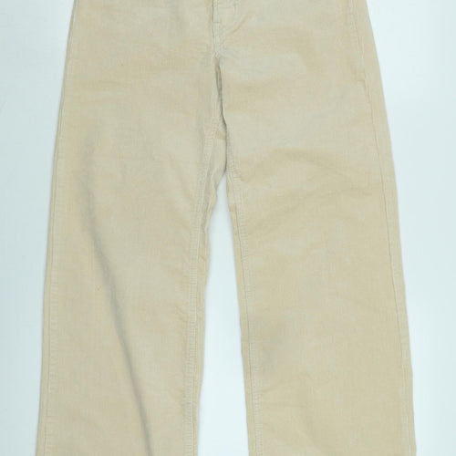 Divided Womens Beige Cotton Blend Trousers Size 6 L31 in Regular Zip