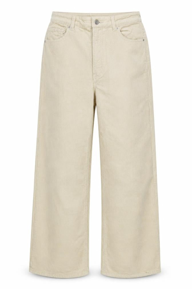 Front view of Divided women’s beige cotton blend trousers, size UK 6, 31-inch leg regular zip