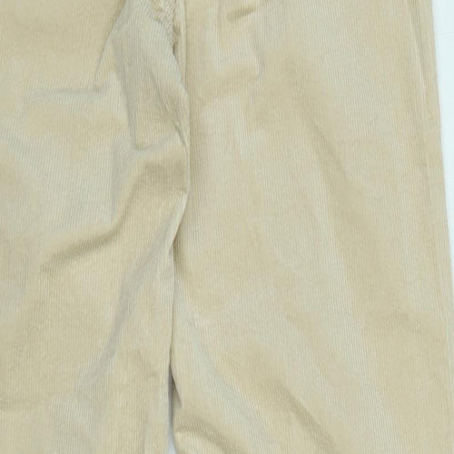 Divided Womens Beige Cotton Blend Trousers Size 6 L31 in Regular Zip