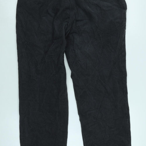 Marks and Spencer Mens Grey Cotton Blend Trousers Size 32 in L29 in Regular Zip