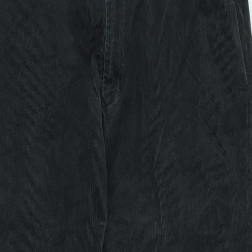 Marks and Spencer Mens Grey Cotton Blend Trousers Size 32 in L29 in Regular Zip