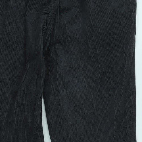 Marks and Spencer Mens Grey Cotton Blend Trousers Size 32 in L29 in Regular Zip