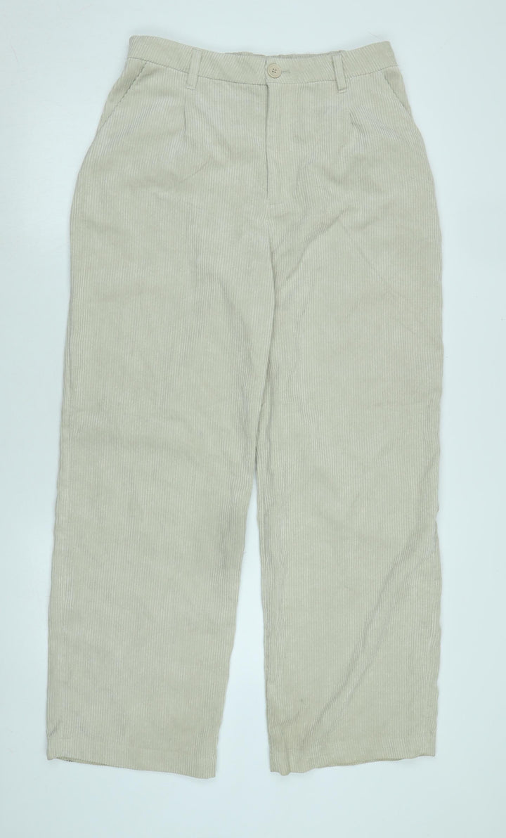 Divided Womens Beige Cotton Blend Trousers Size M L28 in Regular Zip