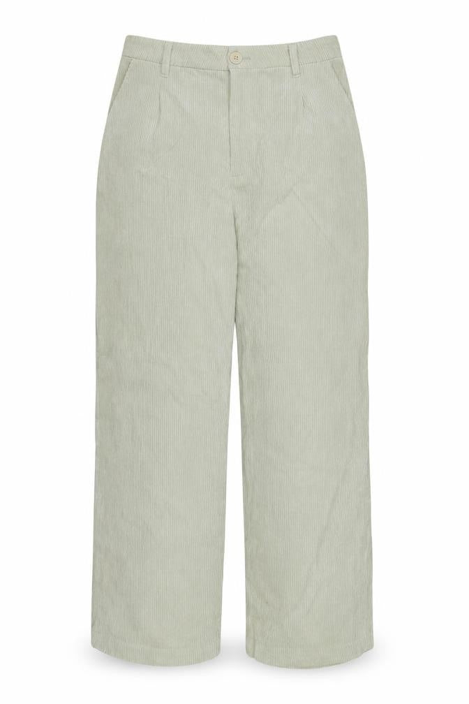Front view of Divided women’s beige cotton blend trousers, size M, 28-inch leg regular zip