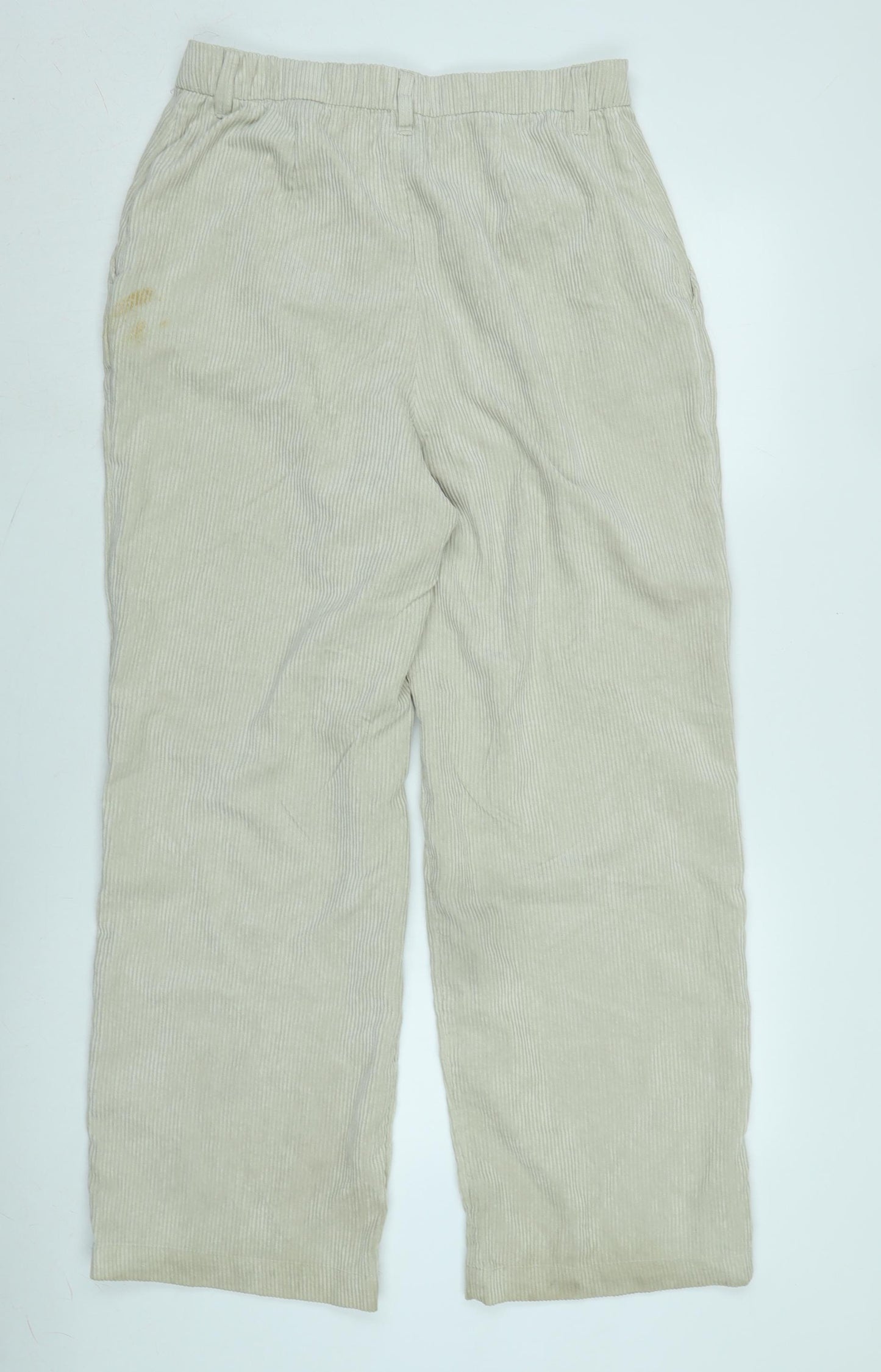 Divided Womens Beige Cotton Blend Trousers Size M L28 in Regular Zip