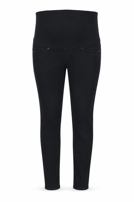 Front view of H&M women’s black cotton blend jegging jeans, size UK 6, 31-inch leg regular