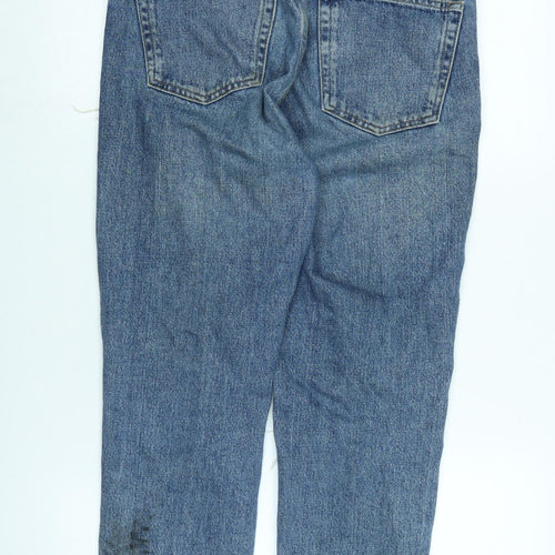 Topshop Womens Blue Cotton Blend Straight Jeans Size 28 in L30 in Regular Zip