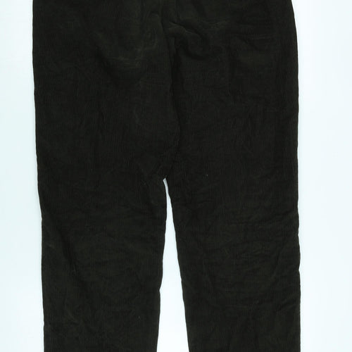 Marks and Spencer Mens Brown Cotton Blend Trousers Size 36 in L32 in Regular Zip