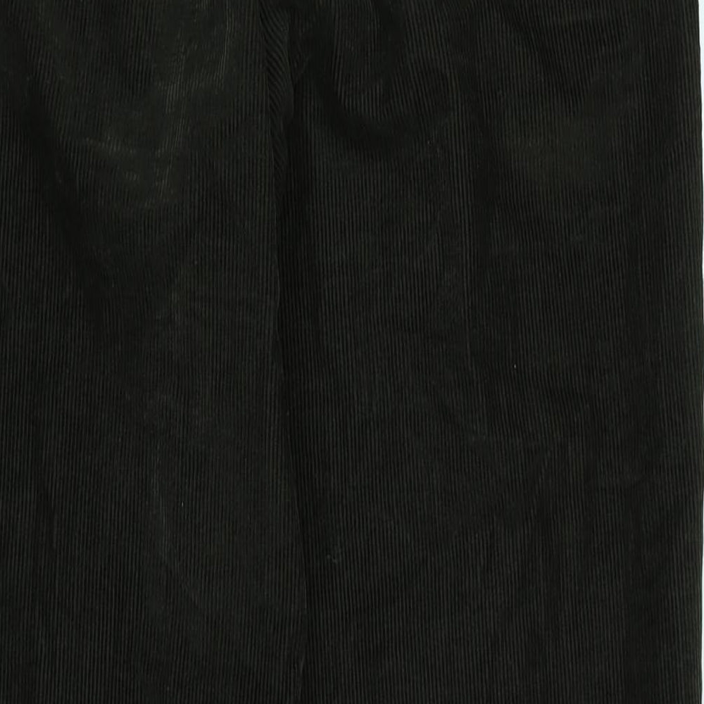 Marks and Spencer Mens Brown Cotton Blend Trousers Size 36 in L32 in Regular Zip