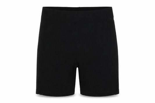 Front view of Divided women’s black cotton blend bermuda shorts, size UK 6, regular