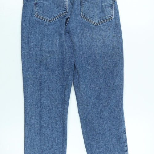 New Look Womens Blue Cotton Blend Straight Jeans Size 6 L25 in Regular Zip