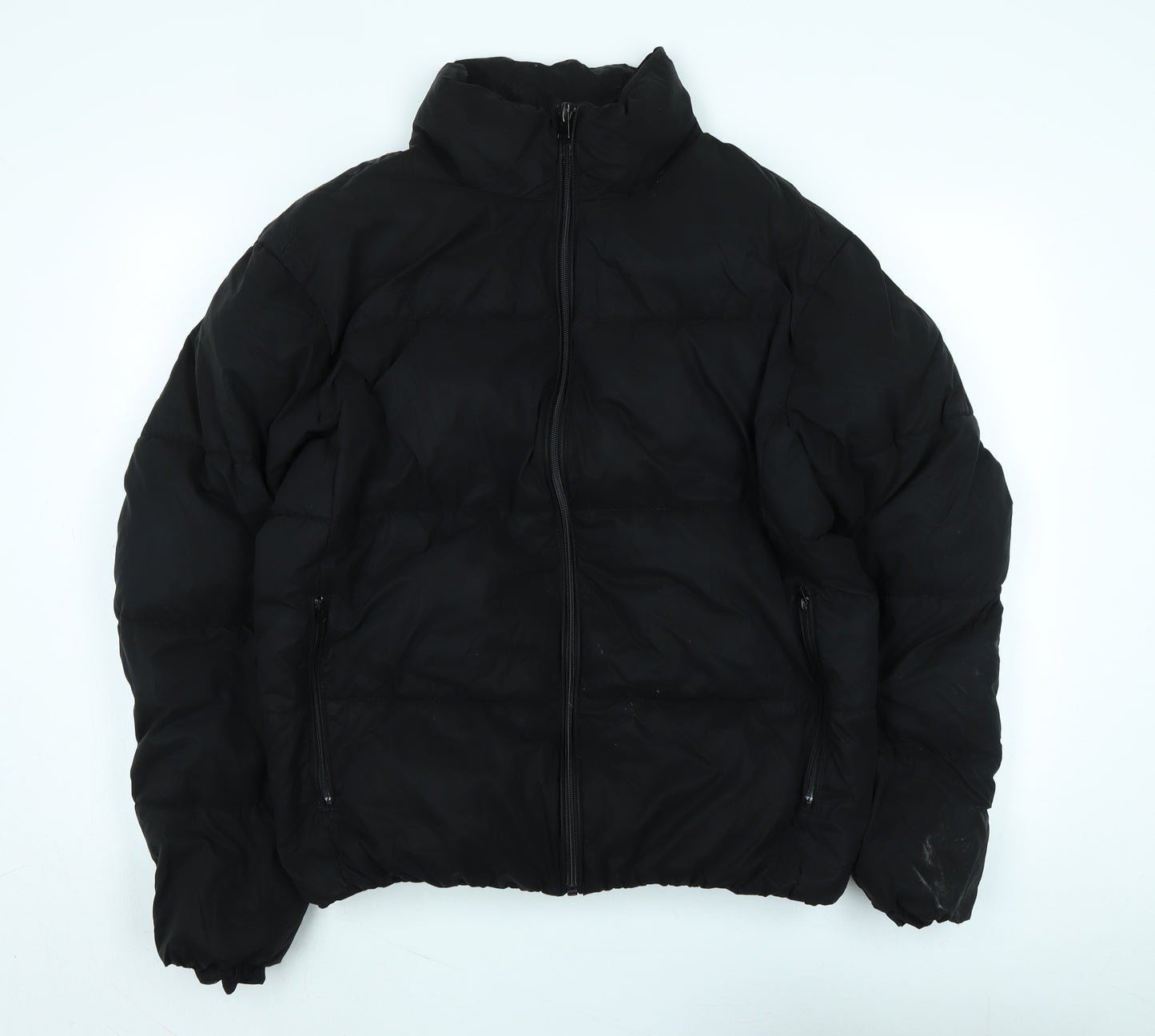 Zara Mens Black Puffer Jacket Jacket Size L Zip