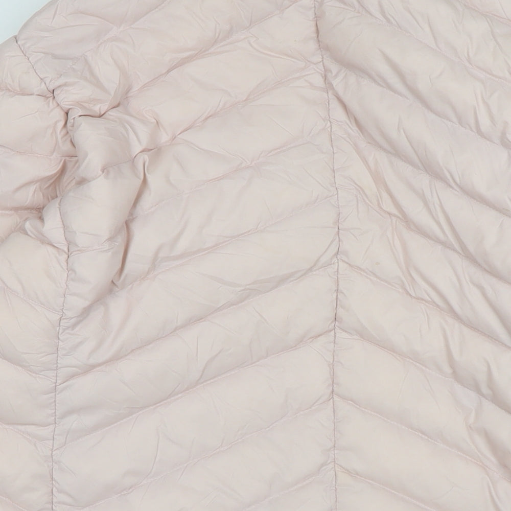 Marks and Spencer Womens Pink Quilted Jacket Size 16 Zip