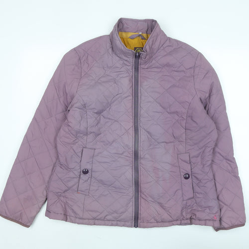 Joules Womens Purple Quilted Jacket Size 18 Zip