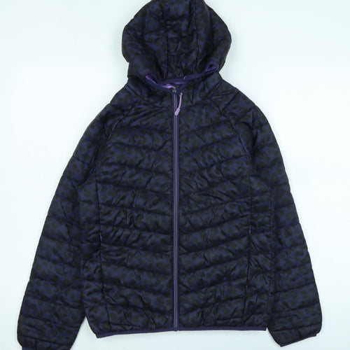 Marks and Spencer Girls Purple Quilted Coat Size 11-12 Years Zip