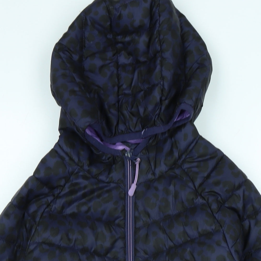 Marks and Spencer Girls Purple Quilted Coat Size 11-12 Years Zip