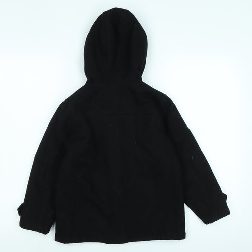 NEXT Boys Black Duffle Coat Coat Size 6 Years Zip