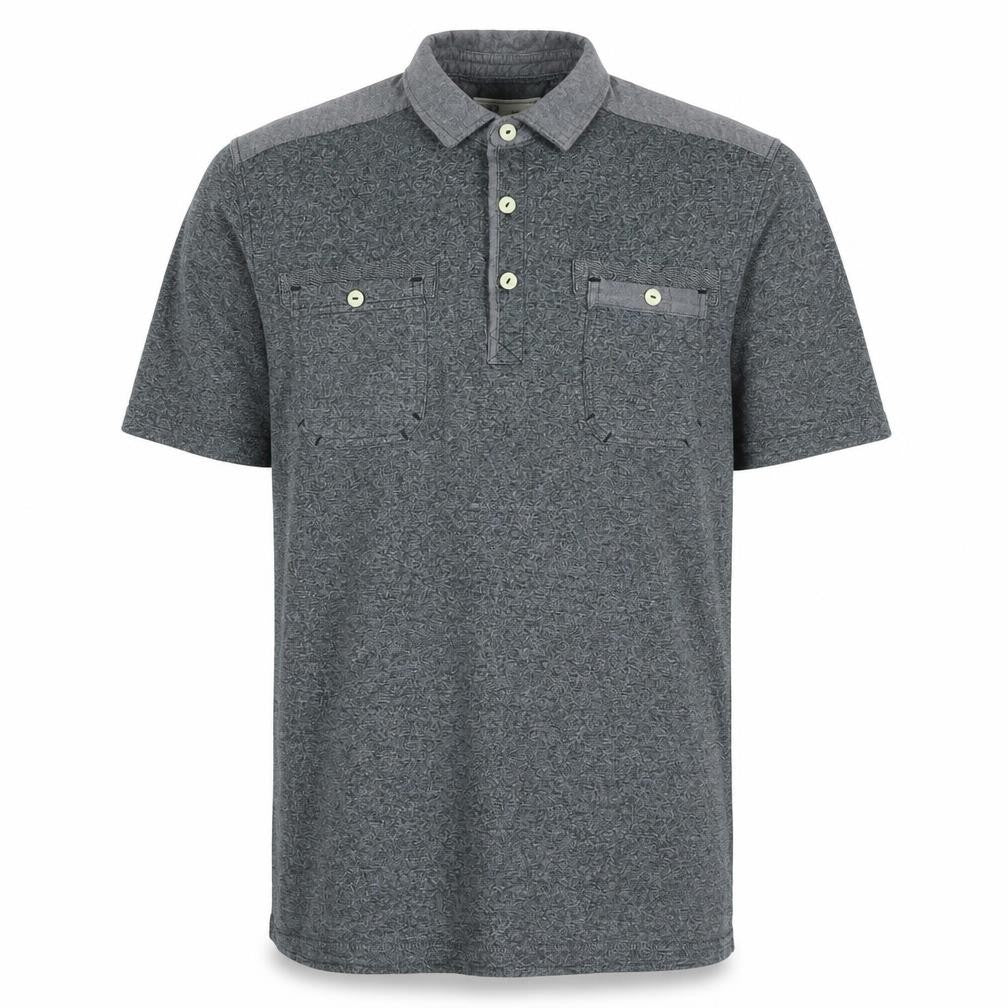 Front view of Next men’s grey cotton polo, size M, collared button