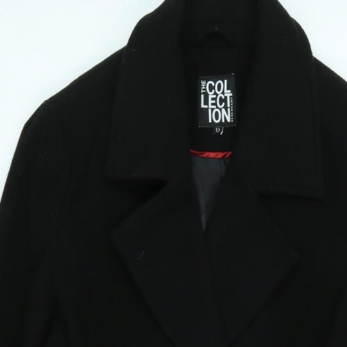 The Collection Womens Black Pea Coat Jacket Size 12 Button