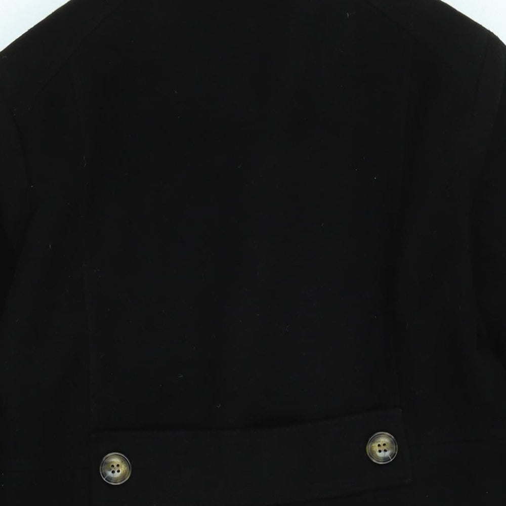 The Collection Womens Black Pea Coat Jacket Size 12 Button