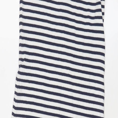 Brave Soul Womens Blue Striped Cotton Bodycon Size S Scoop Neck Pullover