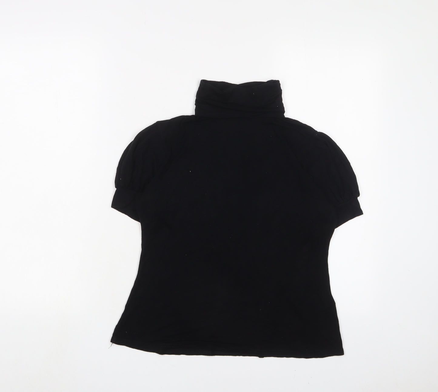 New Look Womens Black Viscose Basic T-Shirt Size 16 Crew Neck