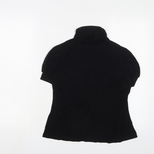 New Look Womens Black Viscose Basic T-Shirt Size 16 Crew Neck