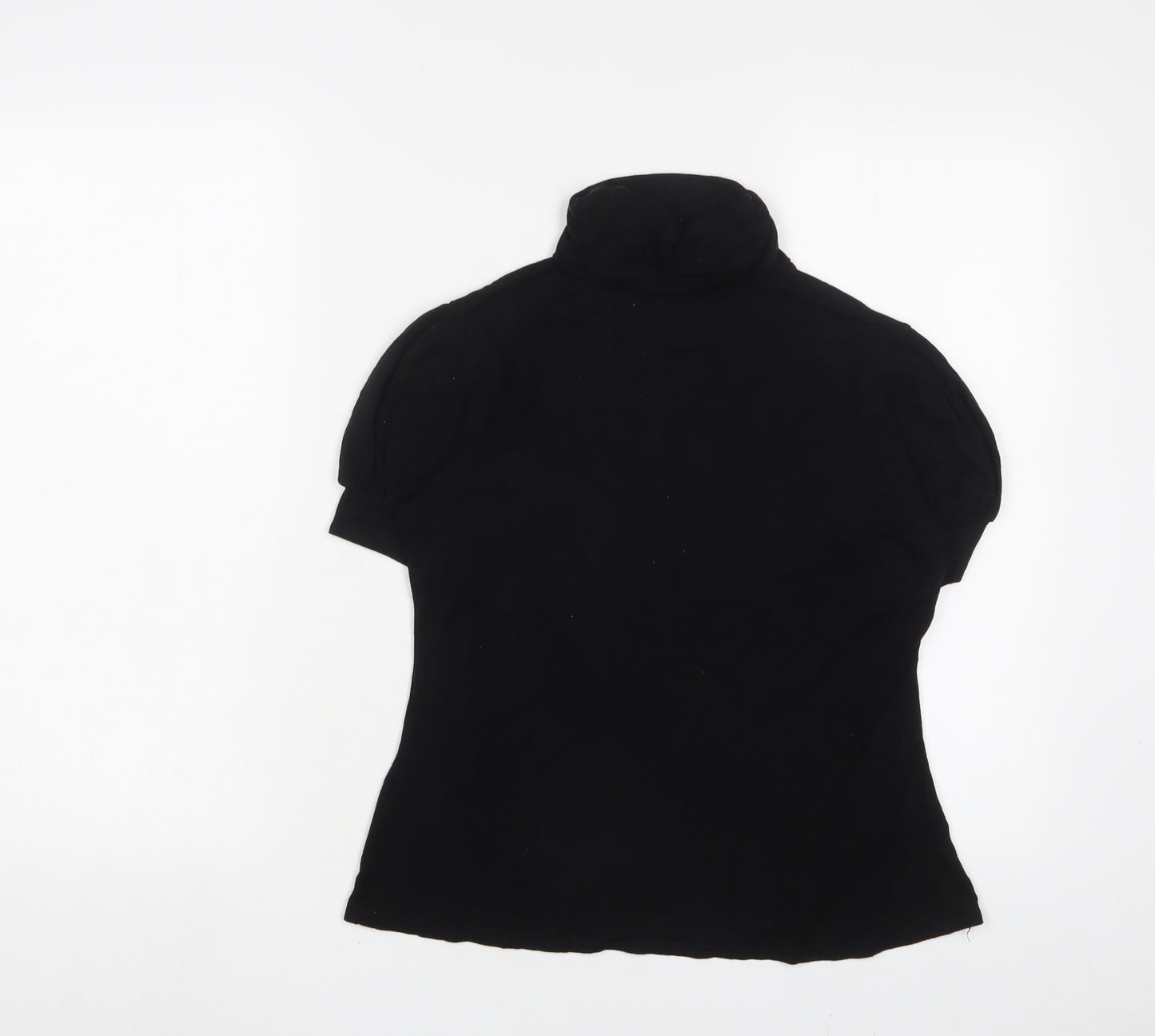 New Look Womens Black Viscose Basic T-Shirt Size 16 Crew Neck