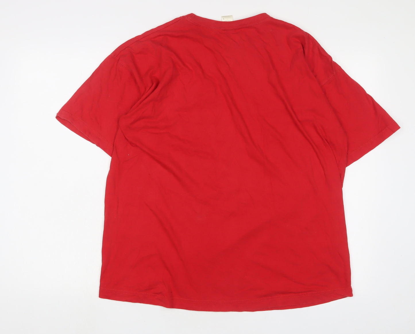 Casual Club Mens Red Cotton T-Shirt Size L Crew Neck