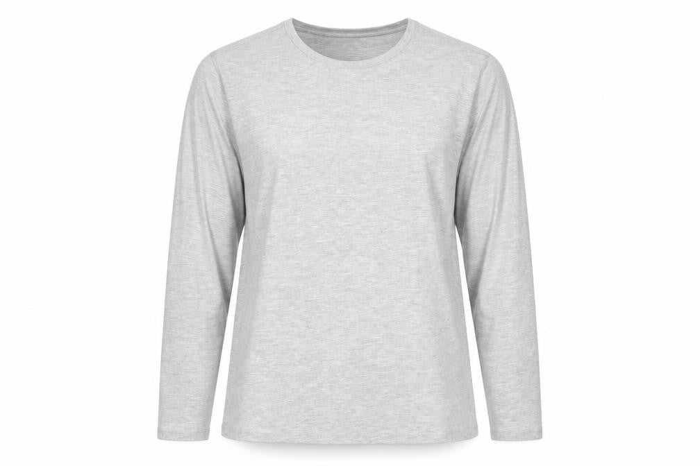 Front view of Avenue women’s grey cotton basic t-shirt, size UK 16, crew neck - 16/18
