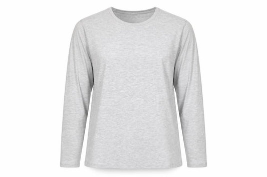 Front view of Avenue women’s grey cotton basic t-shirt, size UK 16, crew neck - 16/18