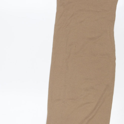 Zara Womens Beige Cotton Bodycon Size S Roll Neck Pullover