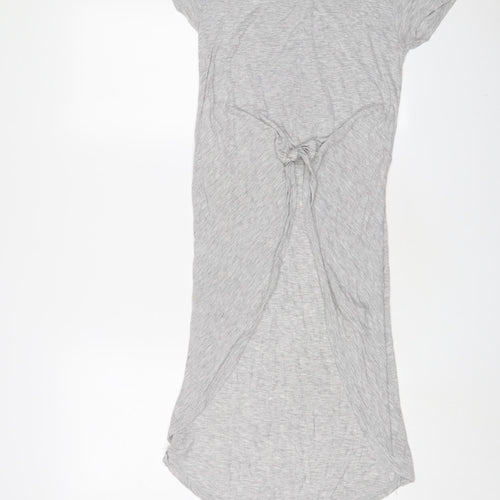 Zara Womens Grey Viscose Tunic T-Shirt Size S Crew Neck