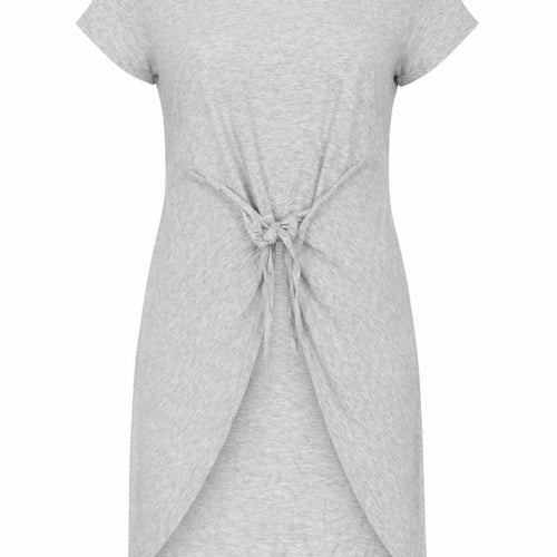 Zara Womens Grey Viscose Tunic T-Shirt Size S Crew Neck