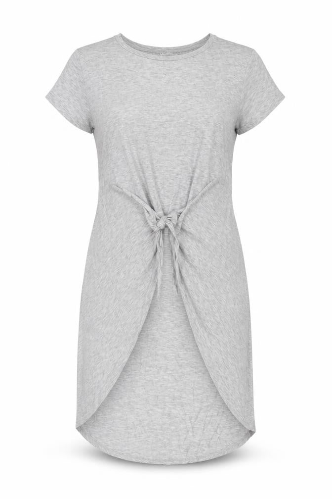 Zara Womens Grey Viscose Tunic T-Shirt Size S Crew Neck