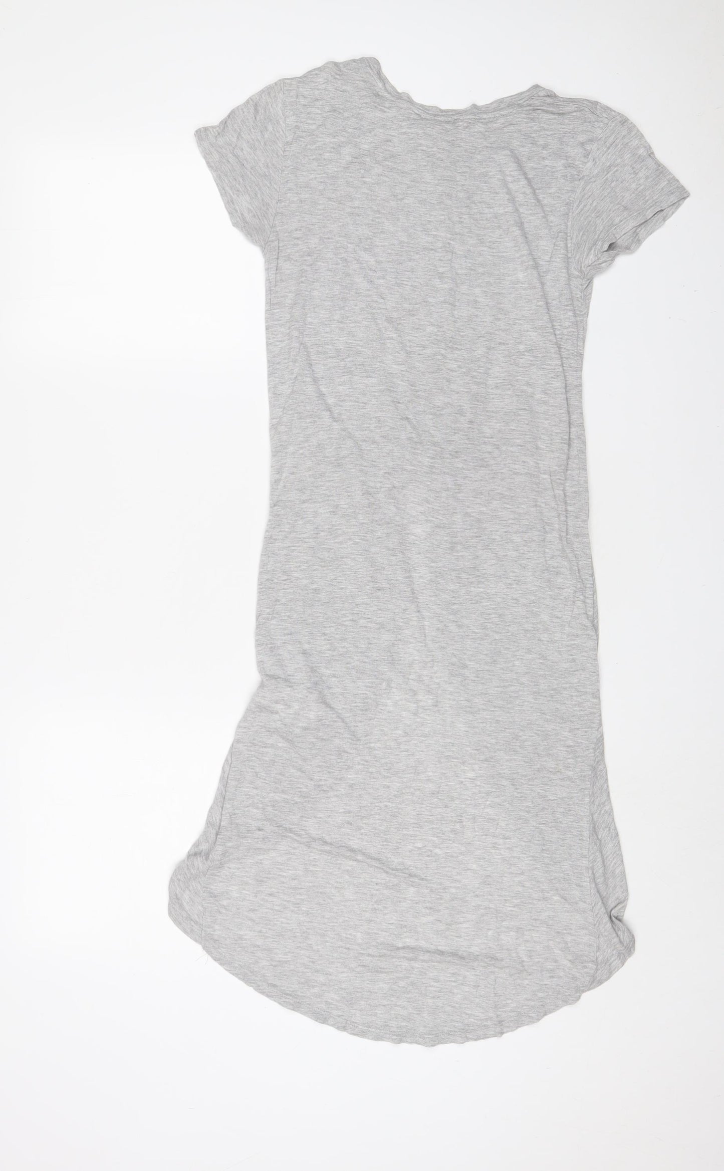 Zara Womens Grey Viscose Tunic T-Shirt Size S Crew Neck