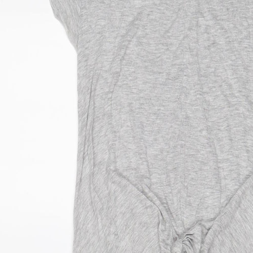 Zara Womens Grey Viscose Tunic T-Shirt Size S Crew Neck