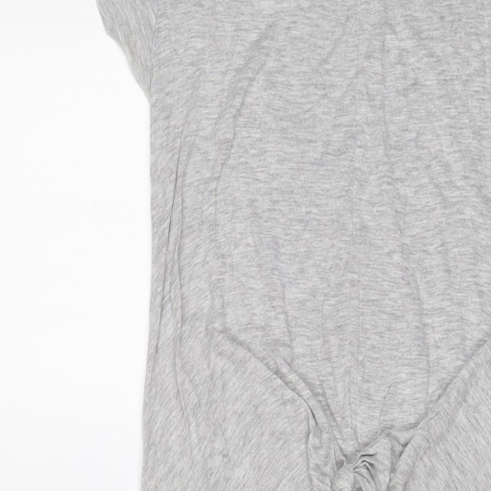 Zara Womens Grey Viscose Tunic T-Shirt Size S Crew Neck
