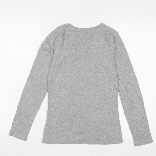 Boden Womens Grey Cotton Basic T-Shirt Size 8 Crew Neck