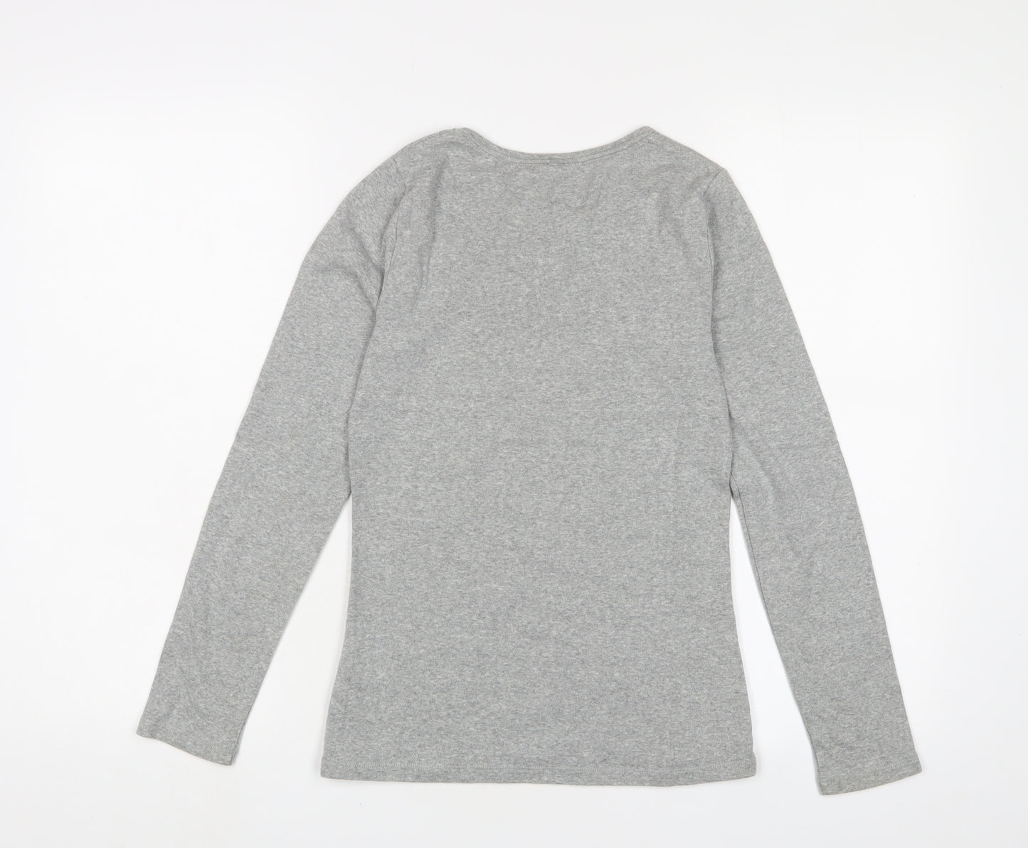 Boden Womens Grey Cotton Basic T-Shirt Size 8 Crew Neck