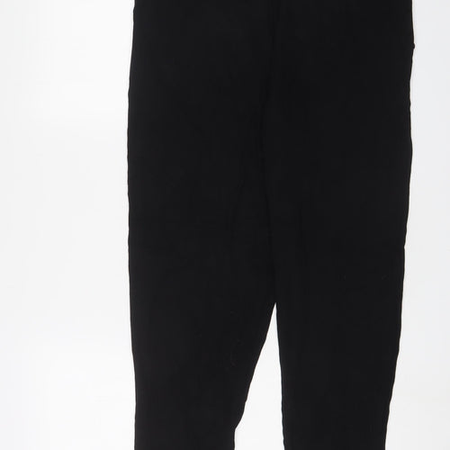 Marks and Spencer Womens Black Viscose Trousers Size 16 L31 in Regular Drawstring