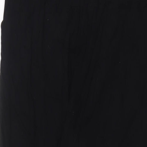 Marks and Spencer Womens Black Viscose Trousers Size 16 L31 in Regular Drawstring