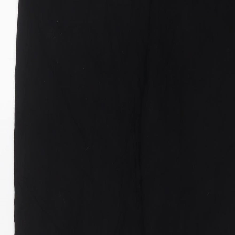 Marks and Spencer Womens Black Viscose Trousers Size 16 L31 in Regular Drawstring
