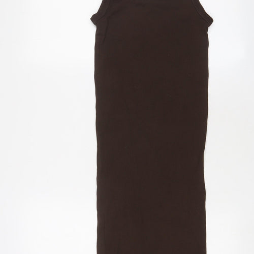 H&M Womens Brown Cotton Bodycon Size XS Scoop Neck Pullover