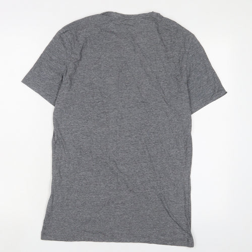 H&M Mens Grey Cotton T-Shirt Size M Crew Neck