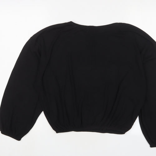 Zara Womens Black Crew Neck Polyester Pullover Jumper Size S