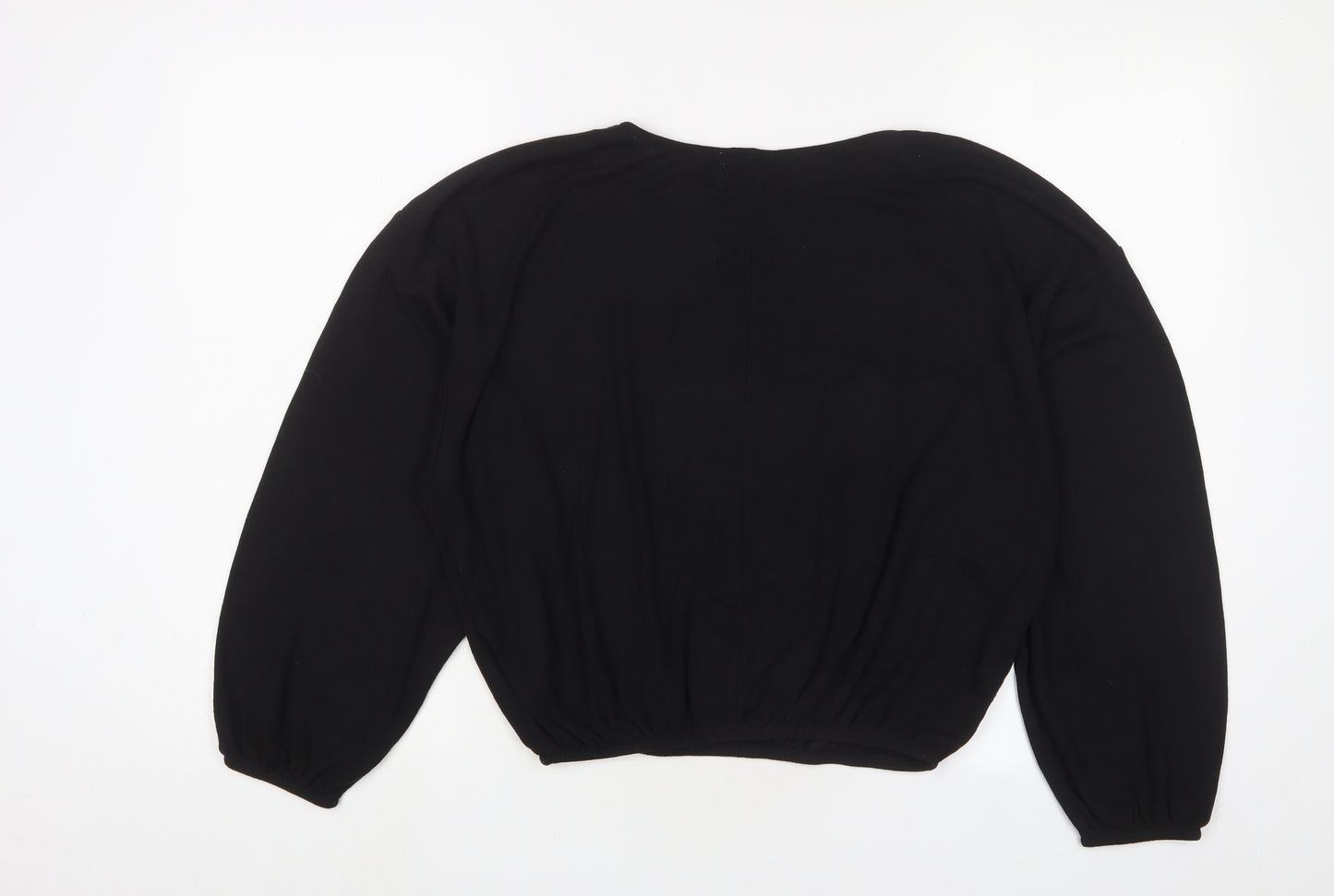 Zara Womens Black Crew Neck Polyester Pullover Jumper Size S