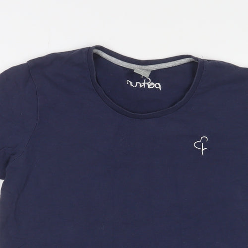 Parkrun Womens Blue Cotton Basic T-Shirt Size 12 Crew Neck - Embroidered