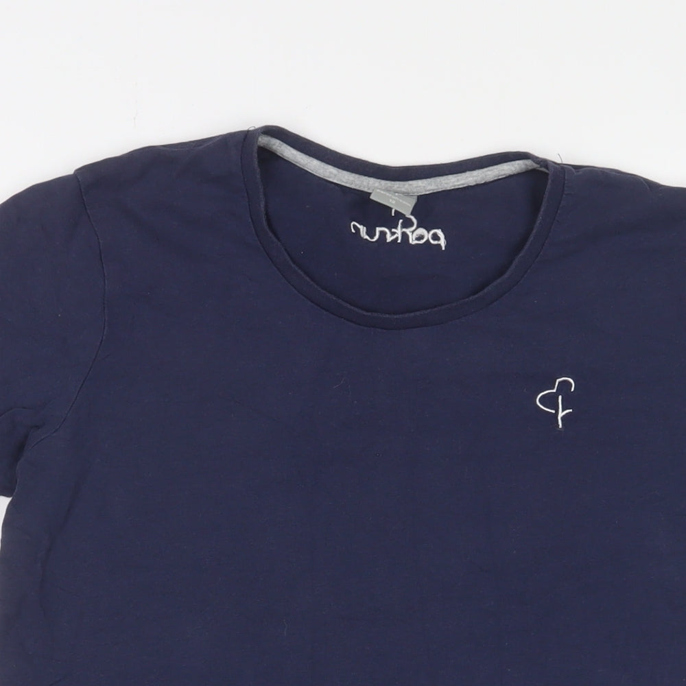 Parkrun Womens Blue Cotton Basic T-Shirt Size 12 Crew Neck - Embroidered